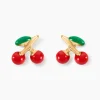Histoire d'Or Boucles D'oreilles Puces Cherry Cerise Or Jaune Online