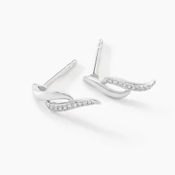 Histoire d'Or Boucles D'oreilles Puces Callum Or Blanc Diamant Best