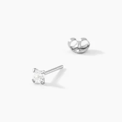 Histoire d'Or Boucles D'oreilles Puces Carre Argent Blanc Oxyde De Zirconium Discount