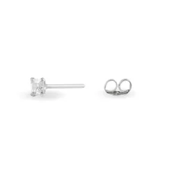 Histoire d'Or Boucles D'oreilles Puces Carre Argent Blanc Oxyde De Zirconium Discount