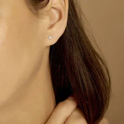 Histoire d'Or Boucles D'oreilles Puces Carre Argent Blanc Oxyde De Zirconium Discount