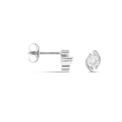 Histoire d'Or Boucles D'oreilles Puces Couteau Argent Blanc Oxyde De Zirconium Best