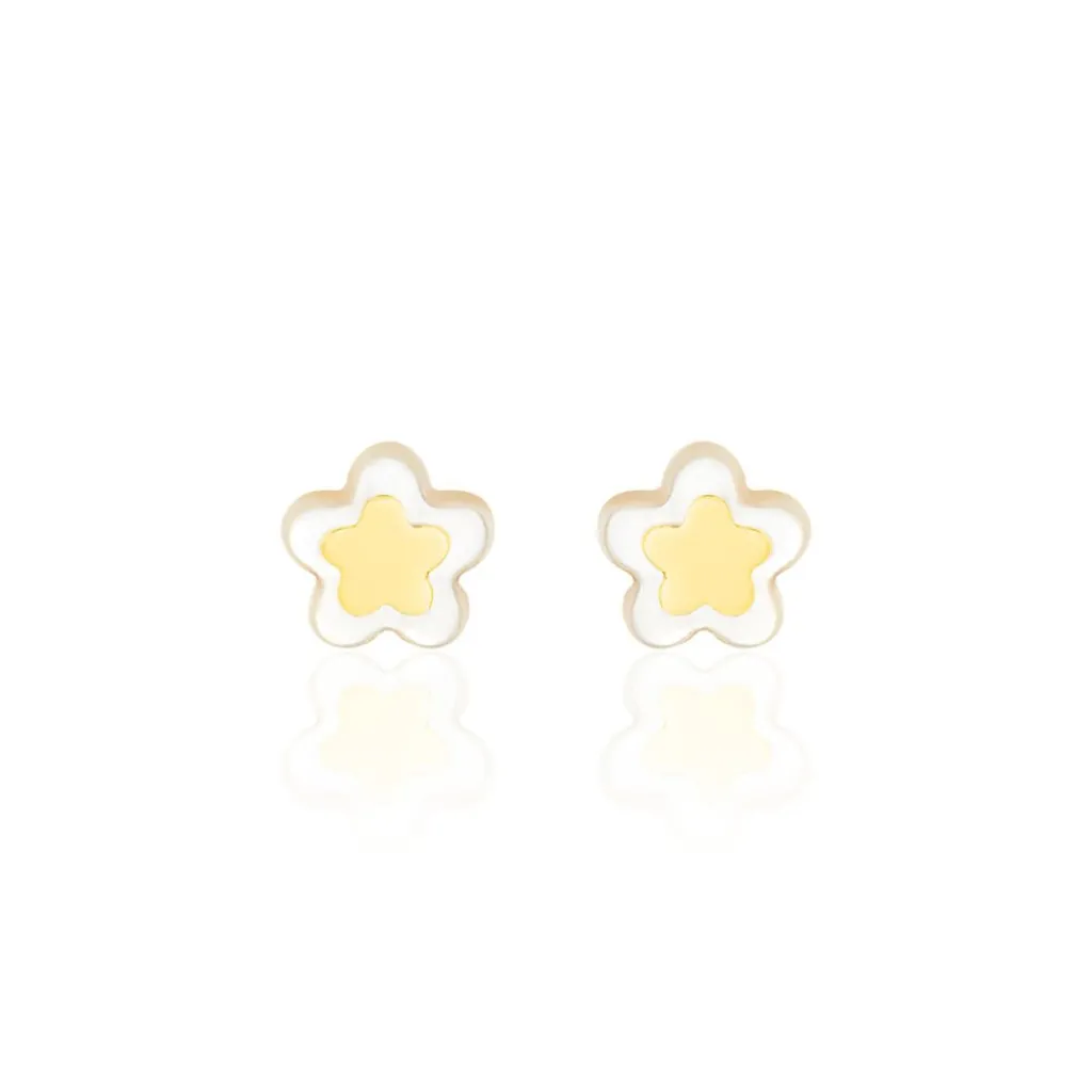 Histoire d'Or Boucles D'oreilles Puces Cleomelia Fleur Or Jaune Clearance
