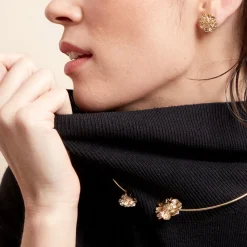 Histoire d'Or Boucles D'oreilles Puces Dyonis Acier Jaune Sale