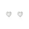 Histoire d'Or Boucles D'oreilles Puces Daria Coeur Plein Or Blanc Oxyde De Zirconium Outlet