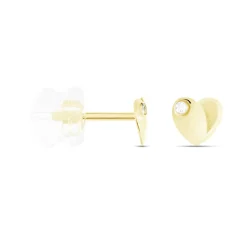 Histoire d'Or Boucles D'oreilles Puces Daria Coeur Plein Or Jaune Oxyde De Zirconium Best
