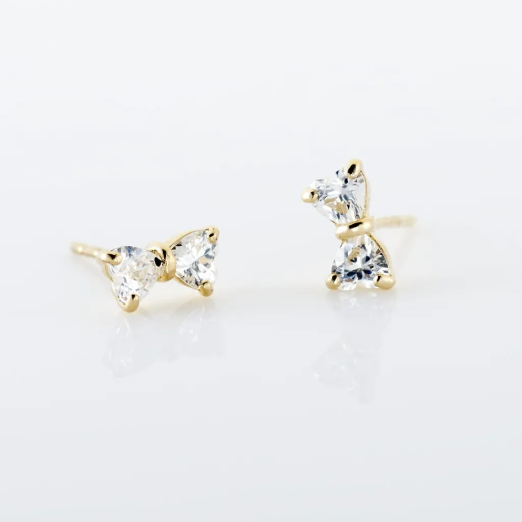 Histoire d'Or Boucles D'oreilles Puces Darina Noeud Or Jaune Oxyde De Zirconium Clearance