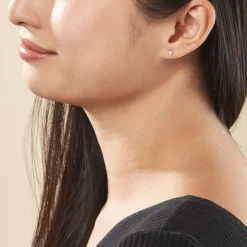 Histoire d'Or Boucles D'oreilles Puces Daria Or Blanc Oxyde De Zirconium Clearance