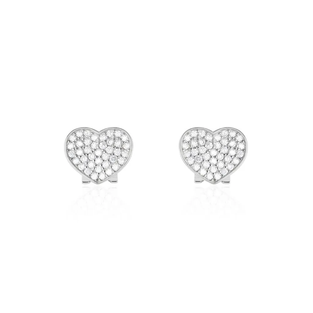Histoire d'Or Boucles D'oreilles Puces Darwin Argent Blanc Oxyde Hot