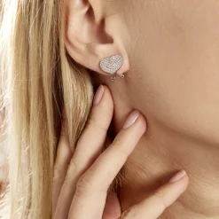 Histoire d'Or Boucles D'oreilles Puces Darwin Argent Blanc Oxyde Hot