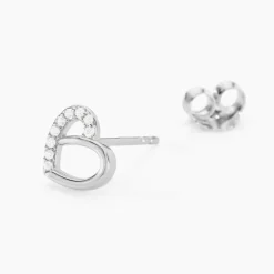 Histoire d'Or Boucles D'oreilles Puces Dorthea Argent Blanc Oxyde De Zirconium Clearance