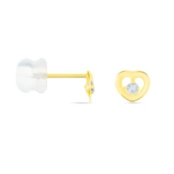 Histoire d'Or Boucles D'oreilles Puces Daria C艙ur Or Jaune Oxyde De Zirconium Outlet