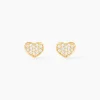 Histoire d'Or Boucles D'oreilles Puces Daria Coeur Plein Or Jaune Oxyde De Zirconium Online