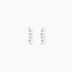 Histoire d'Or Boucles D'oreilles Puces Dahina Or Blanc Oxyde De Zirconium Clearance