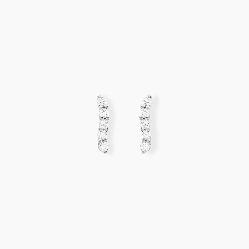 Histoire d'Or Boucles D'oreilles Puces Dahina Or Blanc Oxyde De Zirconium Clearance