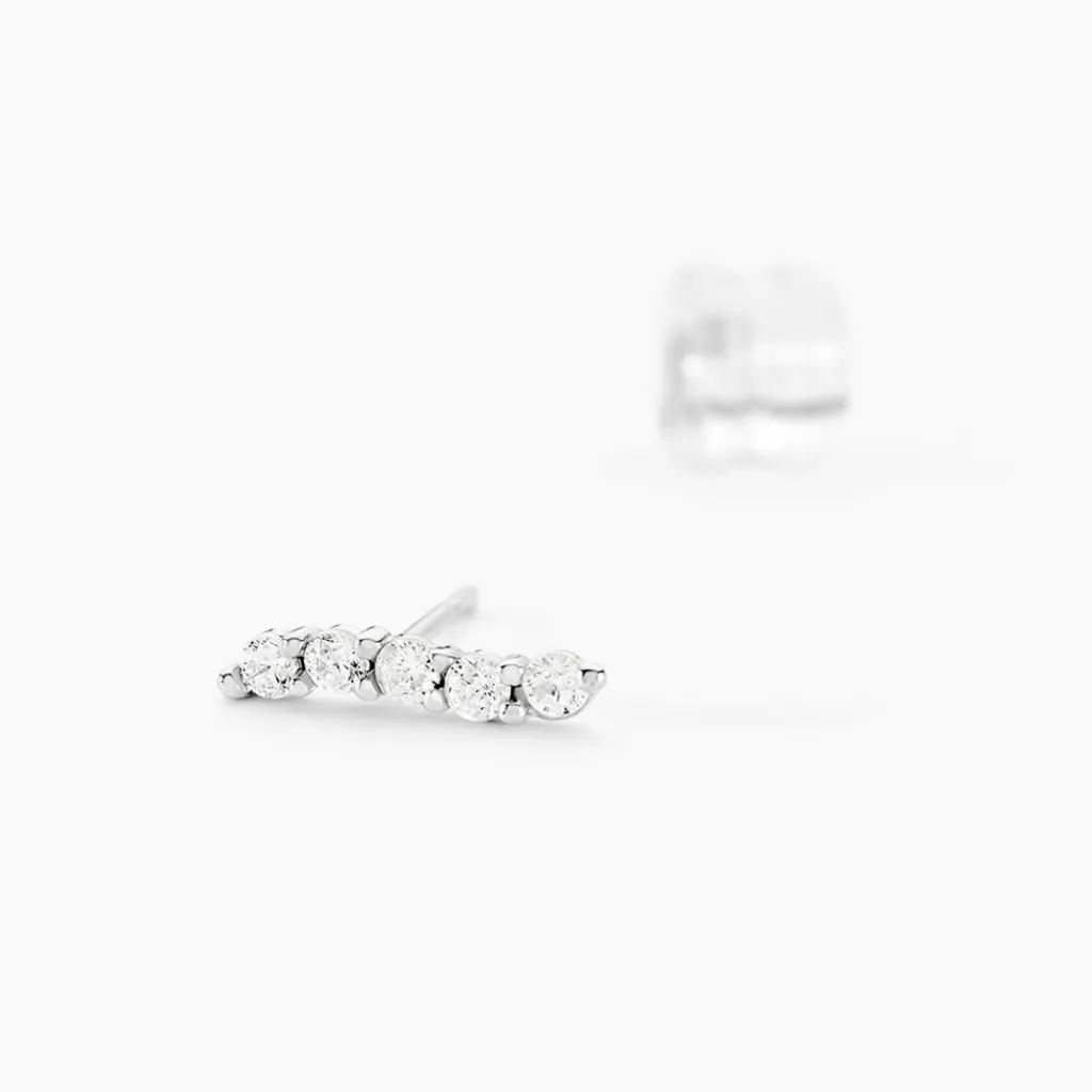 Histoire d'Or Boucles D'oreilles Puces Dahina Or Blanc Oxyde De Zirconium Clearance