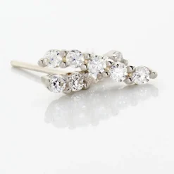 Histoire d'Or Boucles D'oreilles Puces Dahina Or Blanc Oxyde De Zirconium Clearance