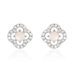 Histoire d'Or Boucles D'oreilles Puces Dally Argent Blanc Quartz Oxyde De Zirconium Online
