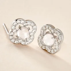 Histoire d'Or Boucles D'oreilles Puces Dally Argent Blanc Quartz Oxyde De Zirconium Online