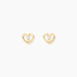 Histoire d'Or Boucles D'oreilles Puces Daria C艙ur 6 Or Jaune Oxyde Sale