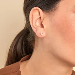 Histoire d'Or Boucles D'oreilles Puces Daria C艙ur 6 Or Jaune Oxyde Sale