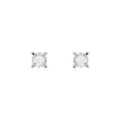 Histoire d'Or Boucles D'oreilles Puces Diamotion or blanc diamant Discount