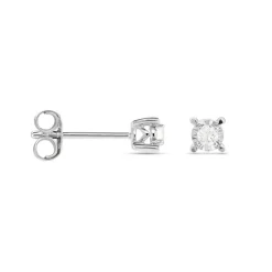 Histoire d'Or Boucles D'oreilles Puces Diamotion or blanc diamant Discount