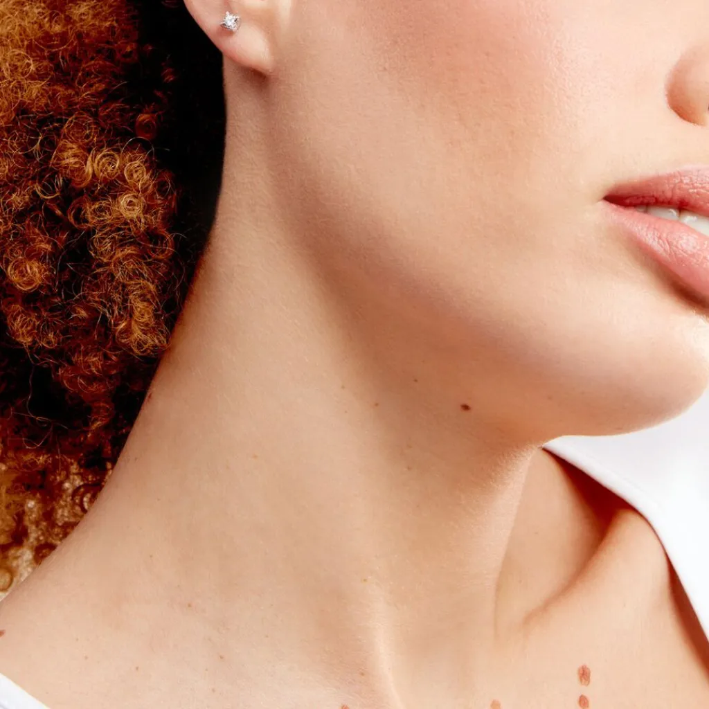 Histoire d'Or Boucles D'oreilles Puces Diamotion or blanc diamant Discount