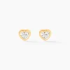 Histoire d'Or Boucles D'oreilles Puces Daria C艙ur 0 Or Jaune Strass Hot