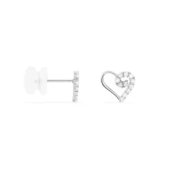 Histoire d'Or Boucles D'oreilles Puces Daria C艙ur De Zirconium or blanc oxyde Discount