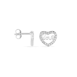 Histoire d'Or Boucles D'oreilles Puces Delicata Argent Blanc Oxyde De Zirconium New