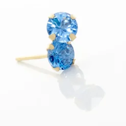 Histoire d'Or Boucles D'oreilles Puces daria Serti Griffe 3 Or Jaune Oxyde New