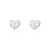 Histoire d'Or Boucles D'oreilles Puces Daria Coeur Plein Or Blanc Oxyde De Zirconium Clearance