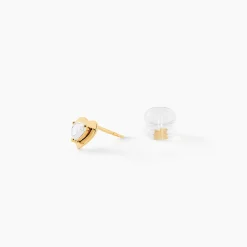 Histoire d'Or Boucles D'oreilles Puces Daria Coeur Plein Or Jaune Oxyde De Zirconium Discount