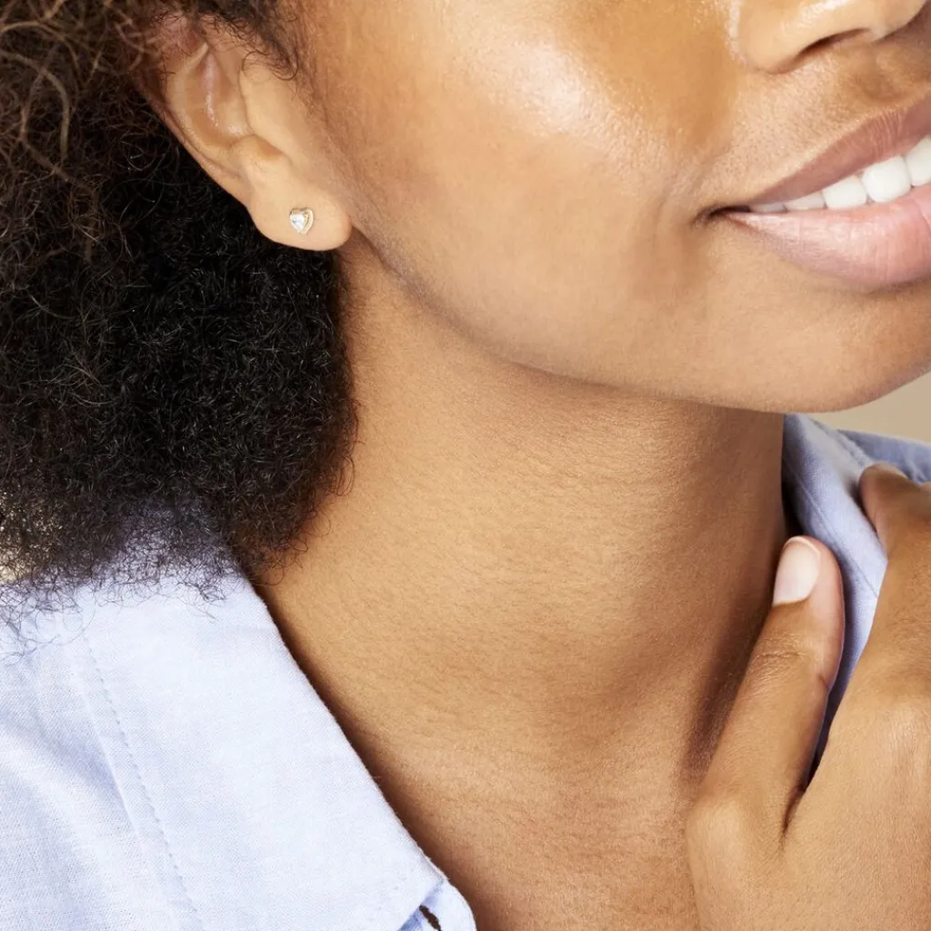 Histoire d'Or Boucles D'oreilles Puces Daria Coeur Plein Or Jaune Oxyde De Zirconium Discount