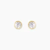 Histoire d'Or Boucles D'oreilles Puces Daria Serti Clos Or Jaune Oxyde De Zirconium Sale
