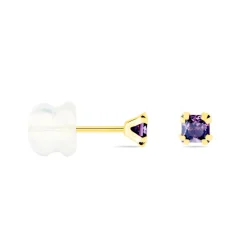 Histoire d'Or Boucles D'oreilles Puces Doreen Carre Or Jaune Oxyde De Zirconium or jaune oxyde violet Best