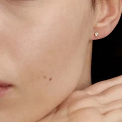 Histoire d'Or Boucles D'oreilles Puces Daria Serti Clos Or Jaune Oxyde De Zirconium