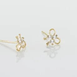 Histoire d'Or Boucles D'oreilles Puces Darina Noeud Or Jaune Oxyde De Zirconium Discount