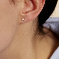 Histoire d'Or Boucles D'oreilles Puces Darina Noeud Or Jaune Oxyde De Zirconium Discount