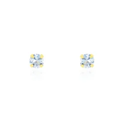 Histoire d'Or Boucles D'oreilles Puces daria Serti Griffe 2 Or Jaune Oxyde Discount