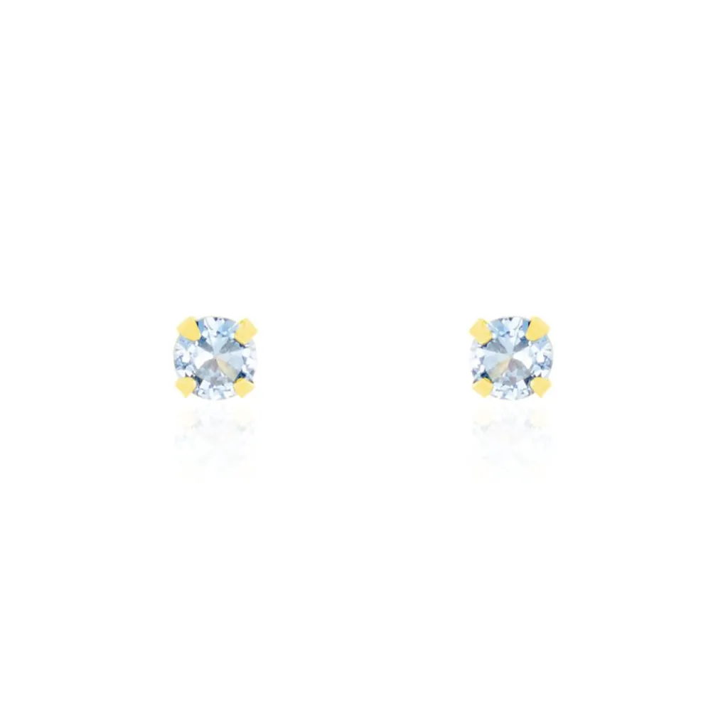 Histoire d'Or Boucles D'oreilles Puces daria Serti Griffe 2 Or Jaune Oxyde Discount