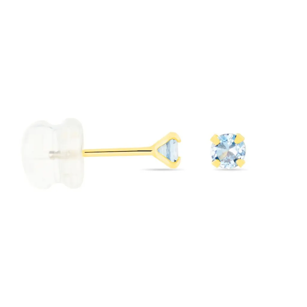 Histoire d'Or Boucles D'oreilles Puces daria Serti Griffe 2 Or Jaune Oxyde Discount