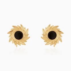 Histoire d'Or Boucles D'oreilles Puces Delroy Plaque Or Jaune Agate Clearance