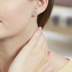 Histoire d'Or Boucles D'oreilles Puces Eddie Or Blanc Oxyde De Zirconium Online