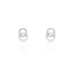 Histoire d'Or Boucles D'oreilles Puces Edmee Double Cercles Or Blanc Oxyde New