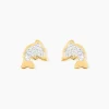 Histoire d'Or Boucles D'oreilles Puces Eleanor Dauphin 0 Or Jaune Strass Best