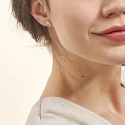 Histoire d'Or Boucles D'oreilles Puces Eleanor Dauphin 0 Or Jaune Strass Best