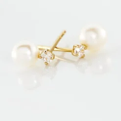 Histoire d'Or Boucles D'oreilles Puces Eolande Or Jaune Perle De Culture Clearance