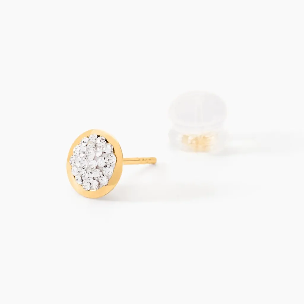 Histoire d'Or Boucles D'oreilles Puces Edmee Cercle 0 Or Jaune Strass Online